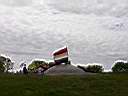 De geschutskoepel met onze vlag